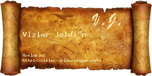 Vizler Jolán névjegykártya